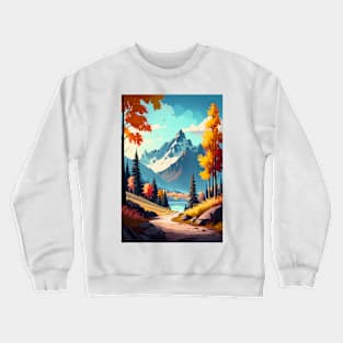 Sunny Fall Mountains Crewneck Sweatshirt